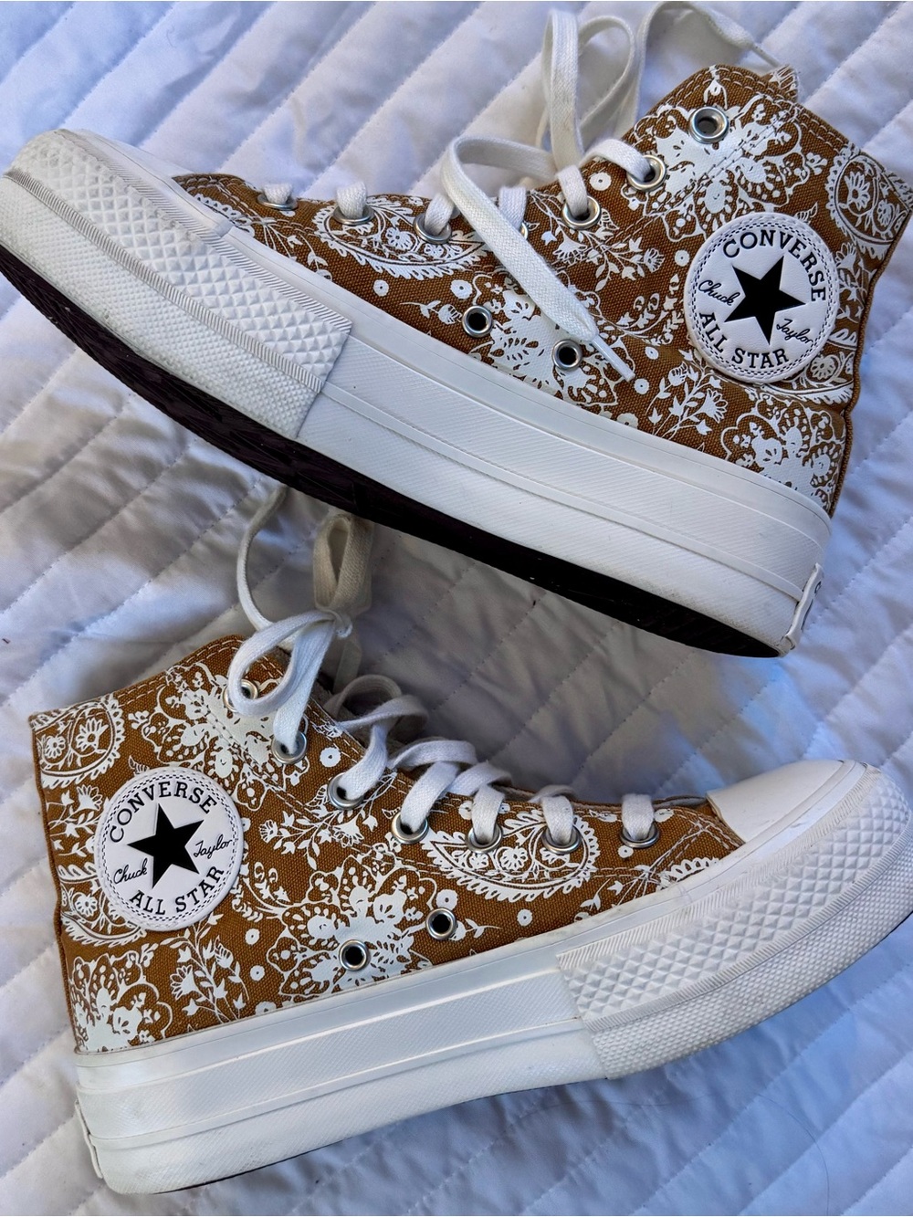 Converse Chuck Taylor Lift Platform High Top Paisley Brown/White | Women’s 6.5